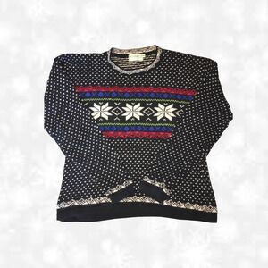 Vintage Snowflake Knit Christmas  Sweater